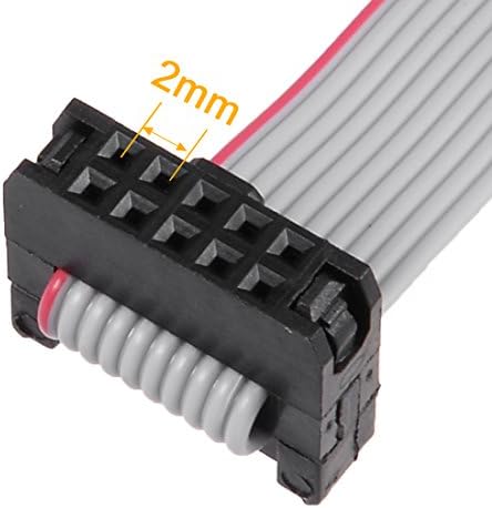 sourcing map IDC 10 Pins Connector Flat Ribbon Cable Female Connector Length 30cm 2mm Pitch,5pcs
