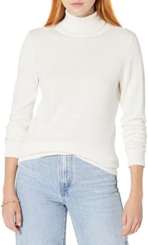 Amazon Essentials Women's Classic-Fit Lightweight Long-Sleeve Turtleneck Sweater (Available in Plus Size), Ivory, X-Large