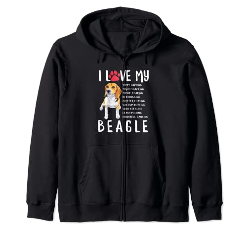 I Love My Beagle - Regalo divertido para amantes de Beagle Sudadera con Capucha
