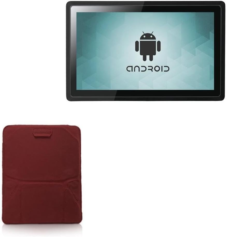 BoxWave Case Compatible with Geekland GK-TVR81 (8 in) - Velvet Pouch Stand, Velour Slip Sleeve Built-in Foldable Kickstand - Burgundy