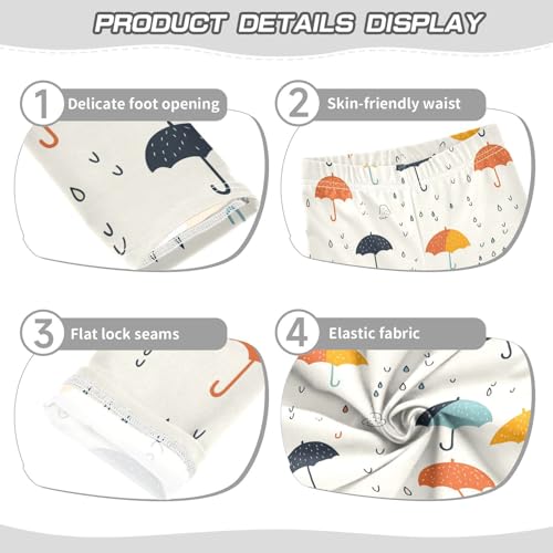 Girls Leggings Cute Umbrella Rain Soft Toddler Leggings for Girls Kids Pants Size 4T-10T3