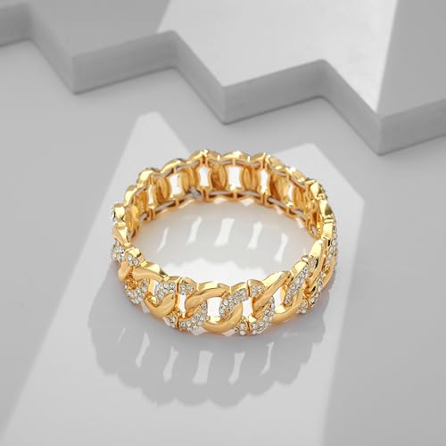 TOVABA Bracelet Femme Or, Bracelet Doré avec Maillons et Cristaux, Bijou Élégant et Raffiné pour Femme – vue 7