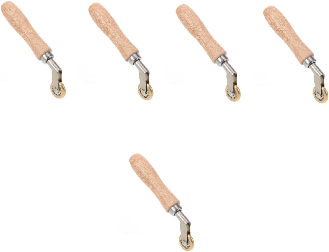 HOMSFOU 5pcs Seam Roller Tool Wooden Handle Hand Pressure Roller for High-Temperature Welding Compact Lightweight Design Easy to Clean for Quilting Wallpaper Applications