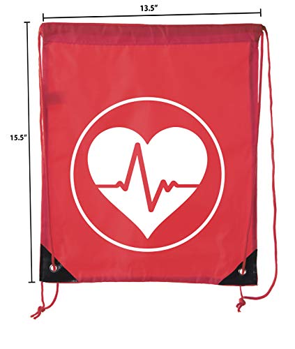 Image of Mato & Hash First Aid Backpack Drawstring Medical Bag for Emergencies or Epi Pen & Medicine - 6PK Red CA2500FirstAid S3