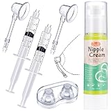 Inverted Nipple Correction Kit with Niplette Suction Device, Nipple Suckers for Pressure & Organic Cream – Reusable Corrector for Inverted, Flat & Shy Nipples, Discreet Pain Free Solution for Moms