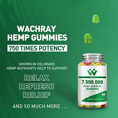 2 Packs Organic Hemp Gummies 7,500,000 High Strength - High Potency Hemp Oil Infused Gummies - Natural Hemp Candy Supplements - 160 Gummies #TOP4