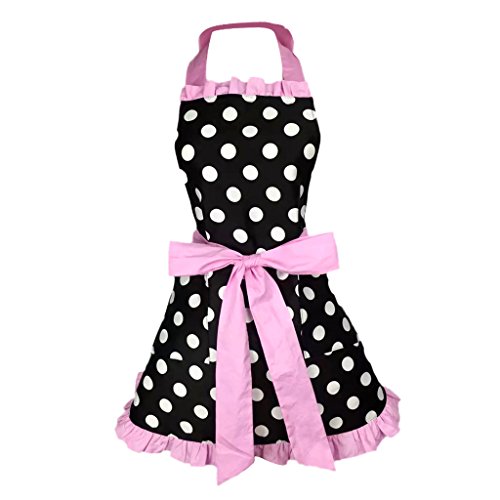 Delantal estilo maid rosa con tirantes ajustables para repostería 2