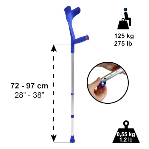PEPE Mobility Béquilles Médicales Adultes, Canne Anglaise, Bleues (2 pcs) – vue 4