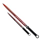 2 PCS Ninja Tactical Machetes, Swords Tactical Survival Katana Durable Knife Set. For Camping, Hunting, and Collection (Red)