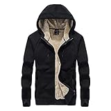 Generic Wanderjacke Fleece Herren Herren Herbst Winter Plus Größe Kapuzenpulli aus samt Reißverschluss Dachdecker Herren