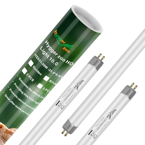 Image of 3-Pack UVB Reptile Light 10.0 Bulb 39W T5 Fluorescent Desert Lamp UVA for Bearded Dragon Tortoise Reptile & Amphibian