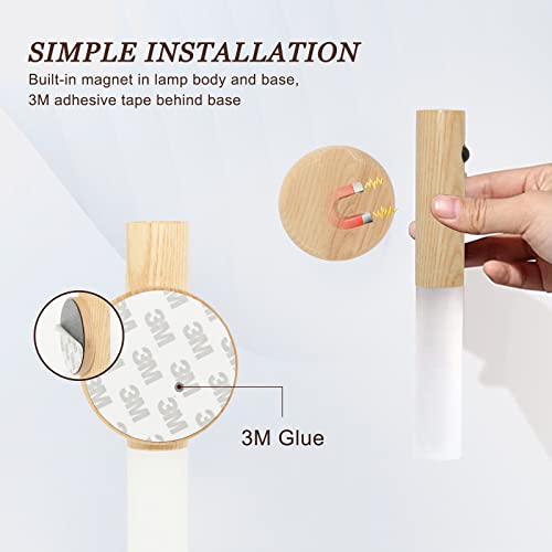 Fr.Tooc Motion Sensor Night Light, Wall Sconces, Smart Portable Sensor Night Light Wood Usb Rechargeable Magnetic Night Light  thumb #4