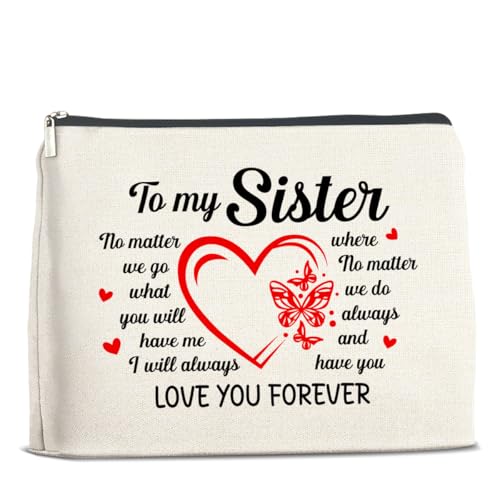 UPNEGE Sister Gifts Makeup Bag Christmas Birthday Gifts for Sister Cosmetic Bag Zipper Makeup Pouch
