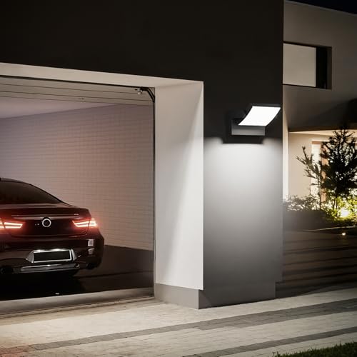 lundwa 40W LED Outdoor Wall Lights, 5500K Modern Exterior Light Fixtures, IP65 Waterproof Flood Lights, 360 ° Adjustable Head Black Porch Lighting for House (2 Packs) by lundwa - Used condition - Image 4