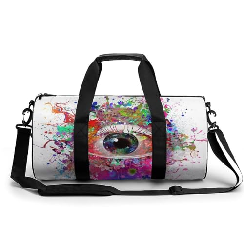 Duffel bag œil de couleur sac de sport de gym grand sac de voyage et randonnée 45cm