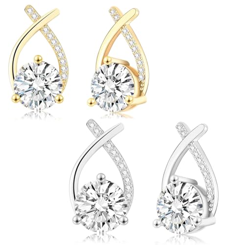 MUNSKT 2 Paar Mermaid Tail Stud Earrings,Einfachheit Kreuz Fischschwanz Teardrop-Shaped Ohrringe, Damen Ohrringe Silber Ohrstecker für Frauen Mädchen(Gold und Silber) MUNSKT 2 Paar Mermaid Tail Stud Earrings,Einfachheit Kreuz Fischschwanz Teardrop-Shaped Ohrringe, Damen Ohrringe Silber Ohrstecker für Frauen Mädchen(Gold und Silber)