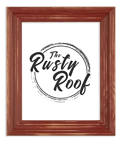 The Rusty Roof-Distressed Cimarron Colonial Red-Solid Wood Picture Frame-6X9 #TOP17