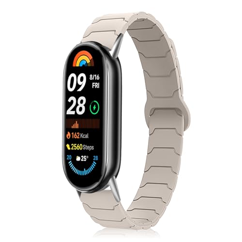 [Hinnwer] �V���R�� �o���h �R���p�`�u�� Xiaomi Smart Band 10/Xiaomi Smart Band 9 / 8 �Ή� ���C �V���R�� ���v�x���g �}�O�l�b�g �����x���g �_�炩�� �h�� �ʋC�� �������� �X�|�[�c �����X�g���b