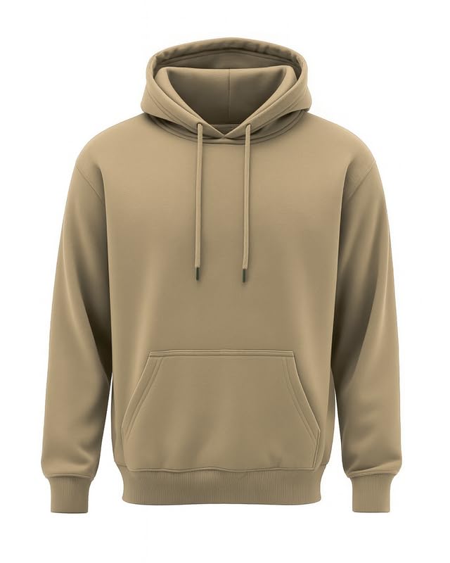 Koverify Trendy Solid Cotton Blend Full Sleeves Hooded Hoodie for Men & Women