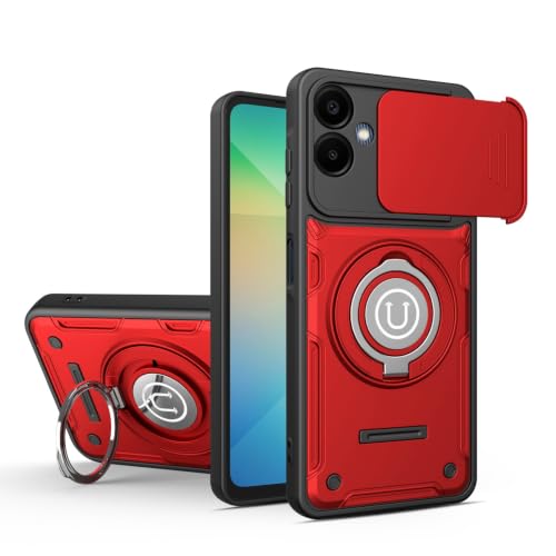 Coque Samsung Galaxy A06 4G antichoc drop resistant avec support vidéo, housse antichoc rouge