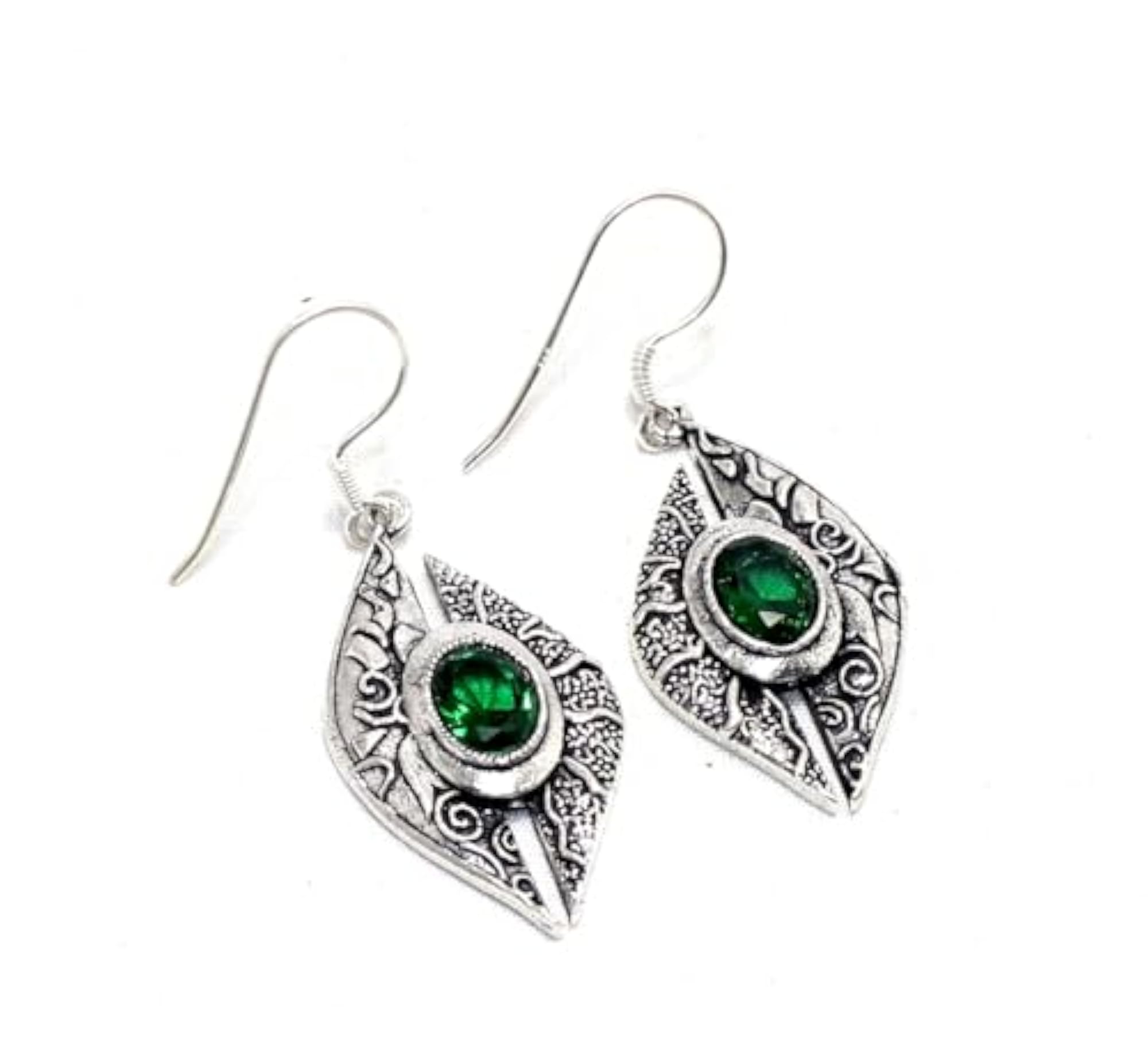 Women's Handmade 925 Sterling Silver Cubic Zirconia Dangle Earrings