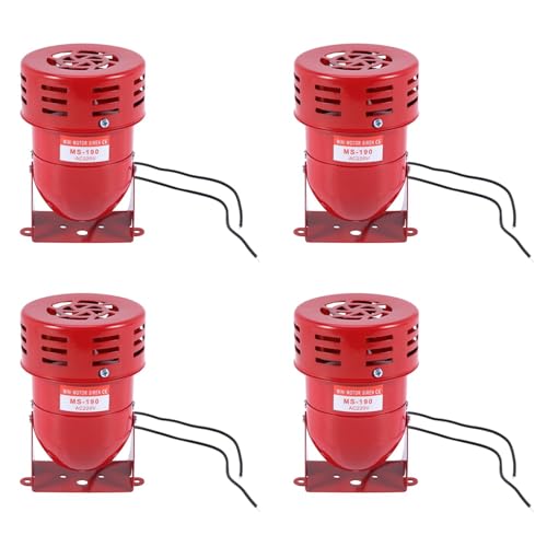 Sirène alarme aérienne AC 220V à moteur métallique rouge pour une sécurité acoustique maximale