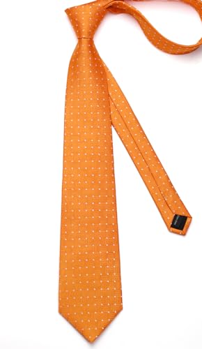 Image of Enlision Ties for Men Plaid Stripe Tie Handkerchief Woven Classic Formal Necktie Pocket Square Clip Set