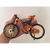 Generisch Mini Mountain Bike Model Decoration, Finger Bicycle Model, 1:10 Alloy Toy, Finger Mountain Bike Model Ornaments, Miniature Fingers Bike, Mini Bend Bicycle Model (Orange)