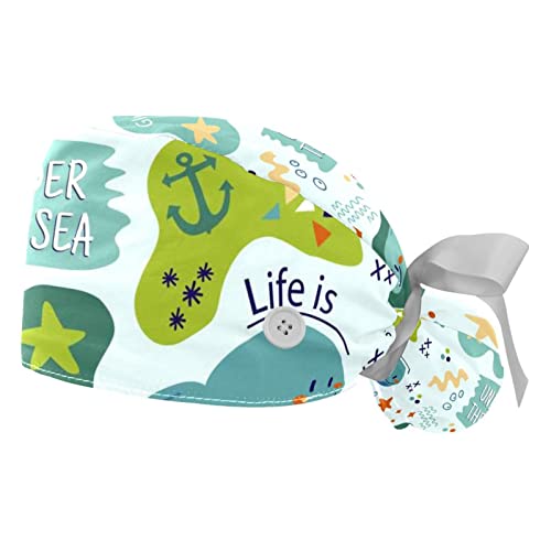 Chapeaux de travail pour hommes et femmes avec motifs dauphins et poissons réglables