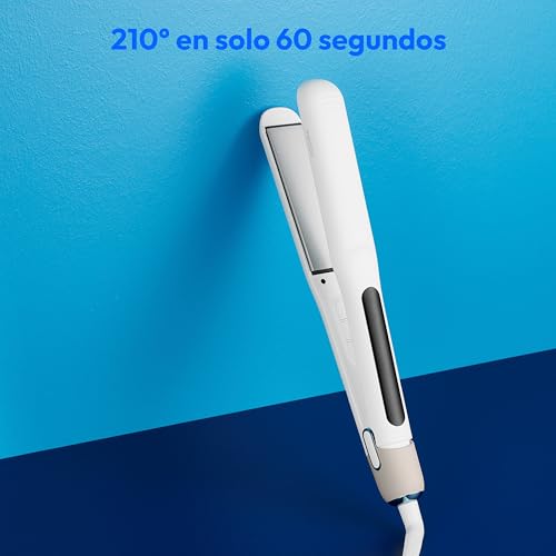 Miniatura 4 de MEDION HS1 Plancha de pelo con pantalla (5 posiciones de calor ajustables, placas flexibles de cerámica/turmalina con sensor de temperatura, plancha de pelo) blanco