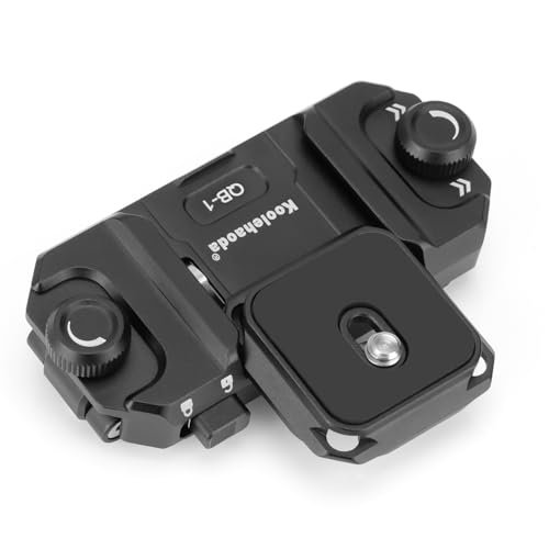 Koolehaoda QB-1 カメラバックパックストラップクリップ カメラホルスター アルミ製カメラホルダー クイックリリースプレート アルカスイス対応 1/4ネジプレート クイックリリースクランプ 簡単脱着 緩み防止 一眼レフDSLR Camera/S