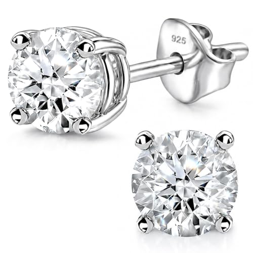 Shop LC 0.5 Carat Lab Grown Diamond Stud Earrings Silver Platinum Plated