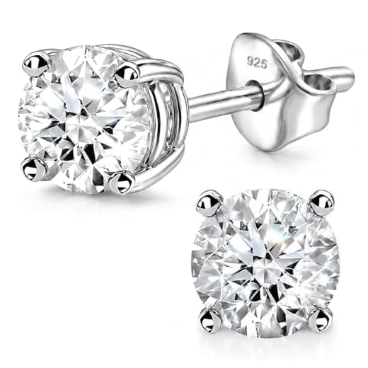 Shop LC 0.5 Carat Lab Grown Diamond Stud Earrings Silver Platinum Plated