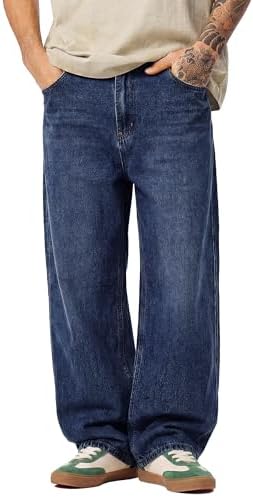 JMIERR Mens Baggy Jeans Casual Relaxed Fit Wide-Leg Denim Pants L...