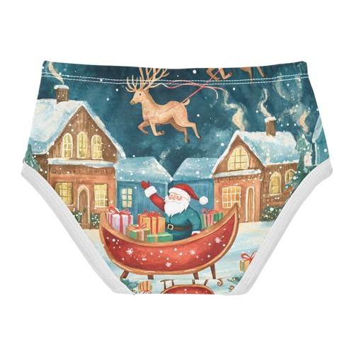 Christmas Santa Claus Sleigh Toddler Underwear, Girls Panties, 2T–8 Years2
