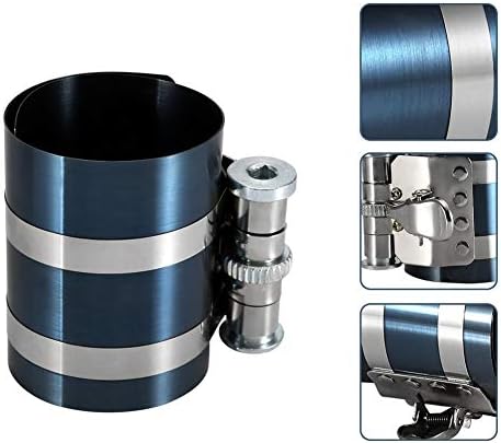 Aramox Piston Ring Compressor, Engine Piston Ring Compressor Tool Installer 53-175mm Ratcheting 3/4/6 inch Car Accessory Tools (3inch)