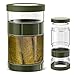 DEECOZY Bicchiere da cetriolo da capovolgere, 1,5 l, in vetro con strainer, separatore di succhi a prova di perdite, con anello di tenuta per cetriolo, oliva, kimchi jalapenos (verde) immagine