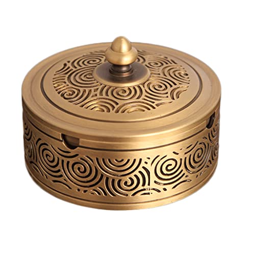 Cendrier en cuivre discret avec couvercle pour table basse et bureau - 2