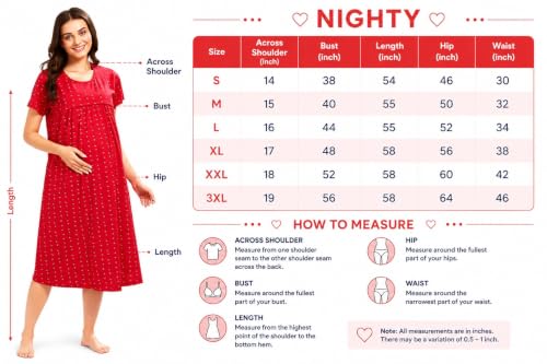 Image of AV2 Women's Cotton Starred Knee Length Maternity Nightdress