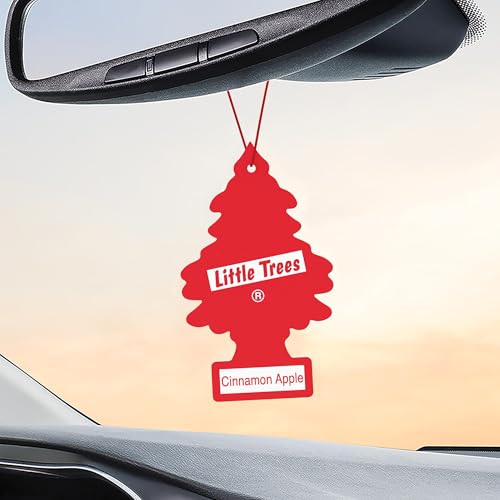 Image of LITTLE TREES Car Air Freshener | Hanging Tree Provides Long Lasting Scent for Auto and Home | 24 Air Fresheners |Cinnamon Apple