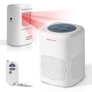 Ranxinyuan Barking Dog Alarm Motion Detector,Pir Human Body Sensor Alarm Electronic Burglar Deterrent Loud Siren,with Remote & USB,Say Goodbye to Unwanted Intruders