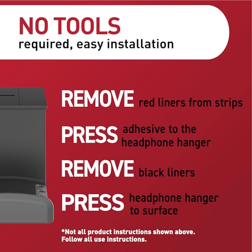 Image of Command Headphone Hanger, Black, 1 Hook, 4 Large Strips
