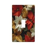 Bianco Rosso Fiori Foglie Stella di Natale Interruttore Della Luce Copertura Decorativo Singolo Toggle 1 Gang Piastra Da Parete per Cucina Agriturismo Camera Da Letto Bagno Arte