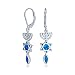 Bling Jewelry 925 Silver Synthetic Blue Opal Star of David Leverback Earrings