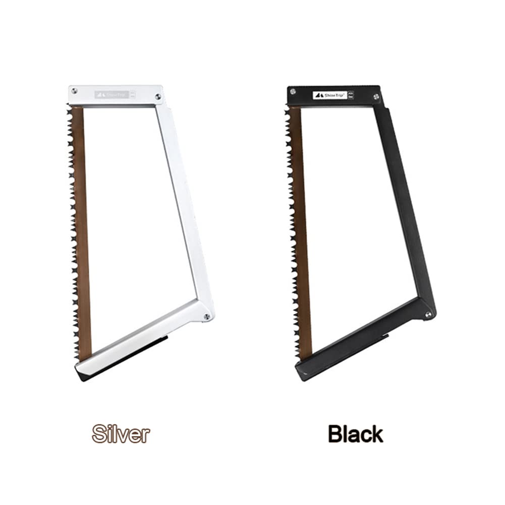 Scie à main pliante - Scie à bois pliable en alliage d'aluminium - Avec pochette de rangement - Argenté