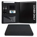 Kaitiaki Folio Cover Compatible with Rocketbook Flip, Organized Portfolio with Pen Loop, Business Card Holder, Zipper Pouch Support Mini Size Notebook, Waterproof, Letter Size, Black