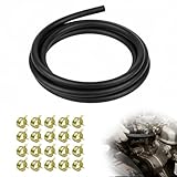 Wcawnlt Tuyau de Carburant Kit 5 mm 2,4 Mètres 3/16 Tuyau D'essence Kit avec 20 Colliers, Durite Essence Gasoil Carburant Tuyau Retour Injecteur Moto Débroussailleuse