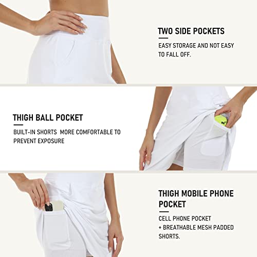 Image of MoFiz Women's 20 inch Knee Length Golf Skorts Athletic Skirts Summer Casual Active Workout Sports Tennis Skirt with 4 Pockets