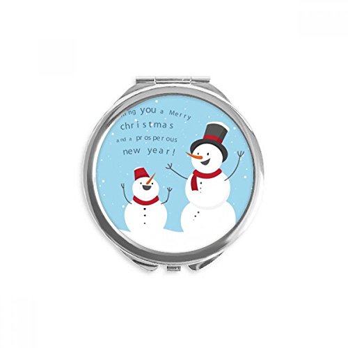 Miroir à la main portable rond maquillage Joyeux Noël multicolore