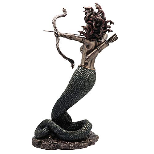 Veronese Design 14 1/8" Furious Medusa Shooting Arrow Resin Statue Bronze Finish Hand Painted Accent #TOP10